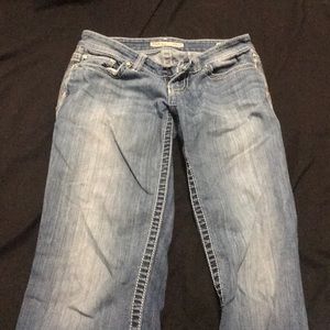 Buckle boot cut jeans